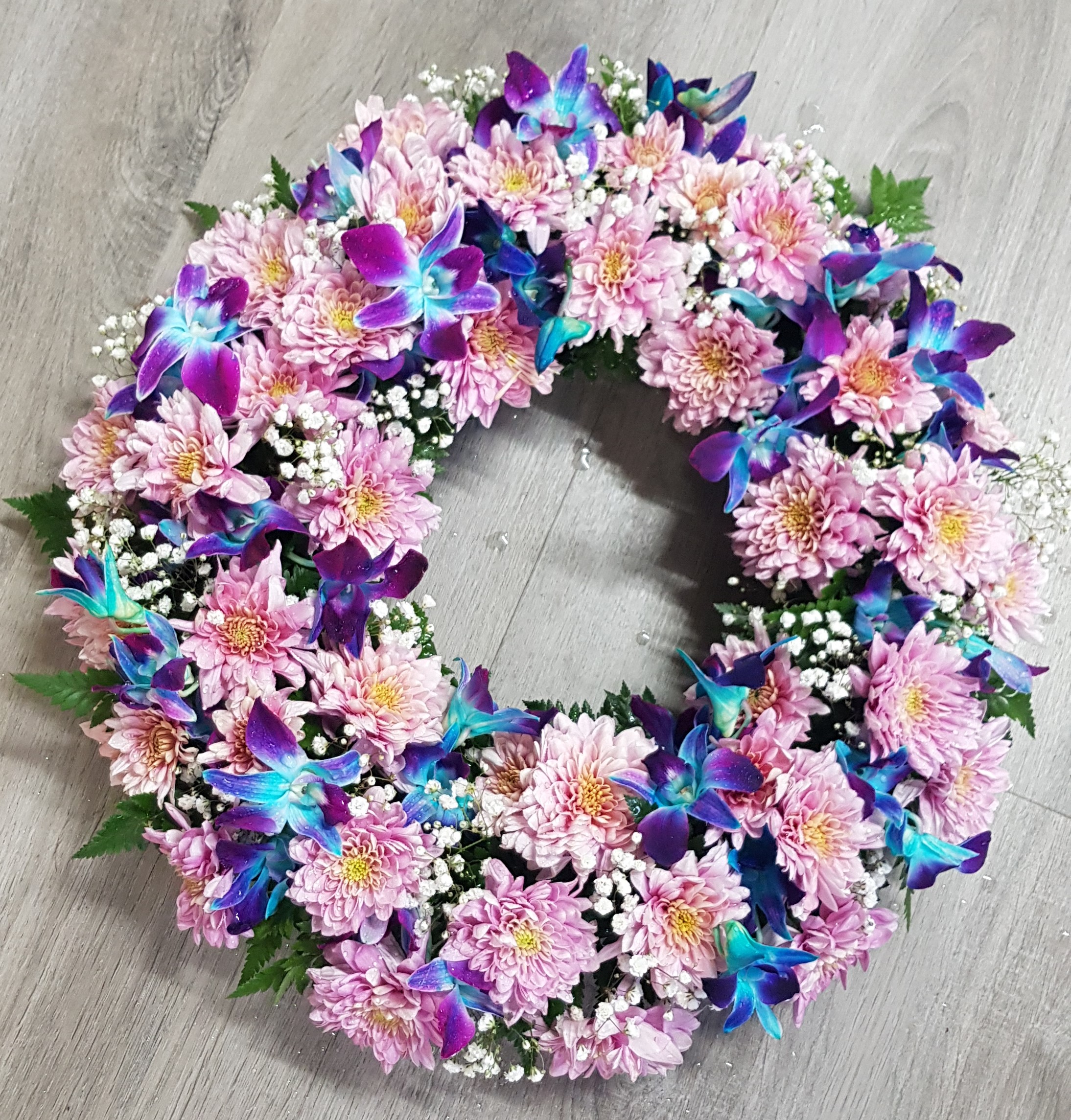 Wreath Purple and blue 